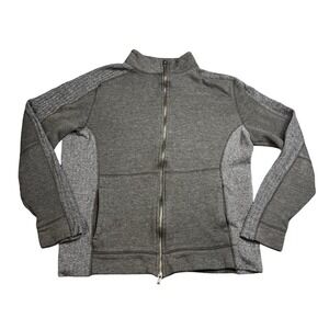 Marc Anthony Sweater‎ Jacket Men's Large Charcoal Gray Herringbone Trim Full Zip